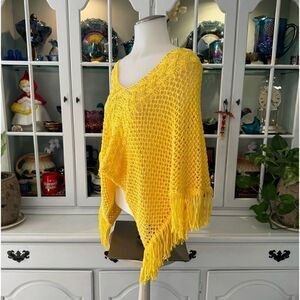 United Colors of Benetton Bright Yellow Poncho Sz XS